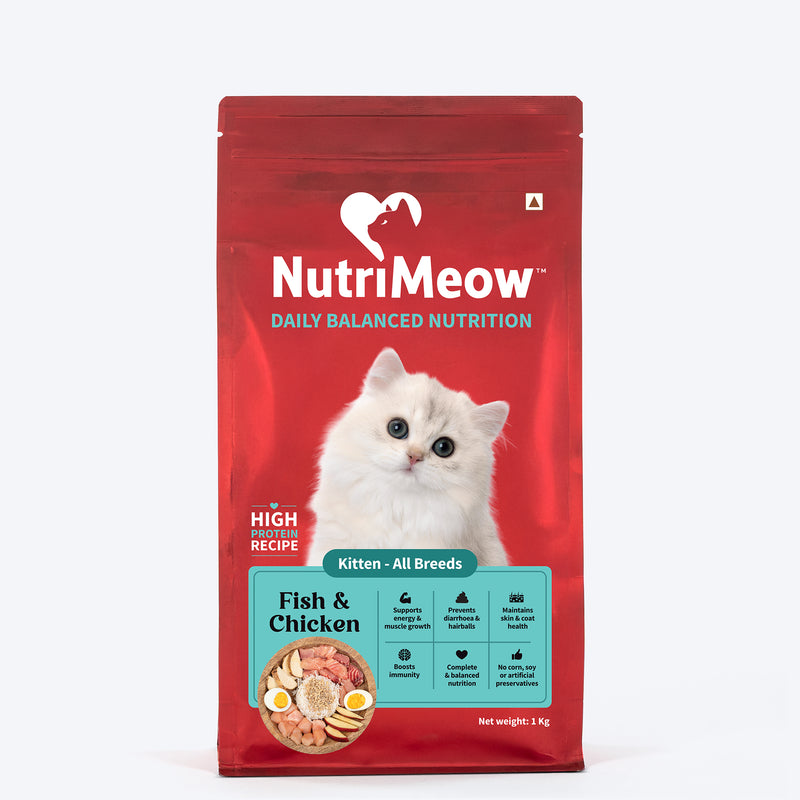 Nutrimeow Chicken and Fish Dry Food For Kitten - Heads Up For Tails