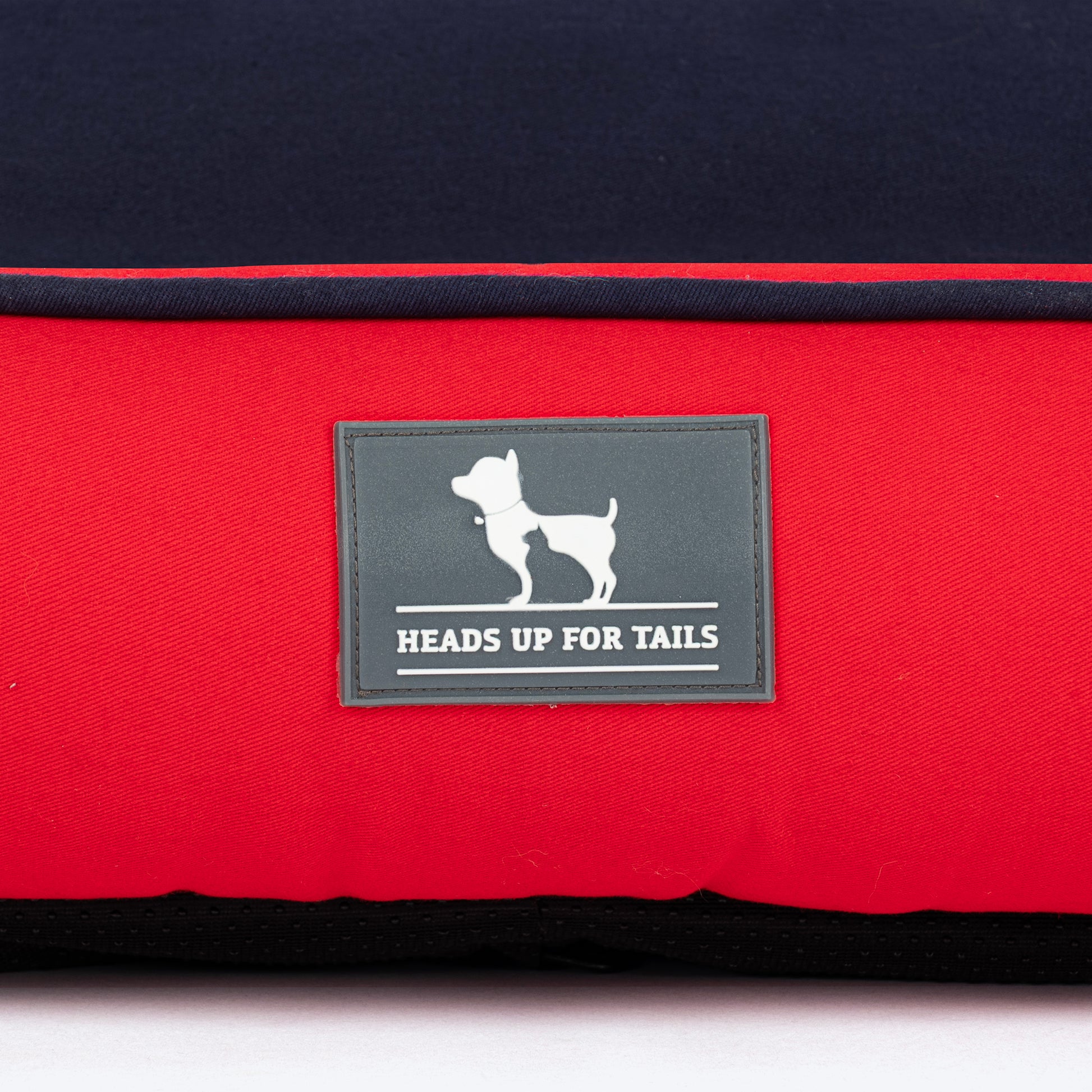 HUFT Ellie Classic Lounger Bed For Dog - Red & Navy - Heads Up For Tails