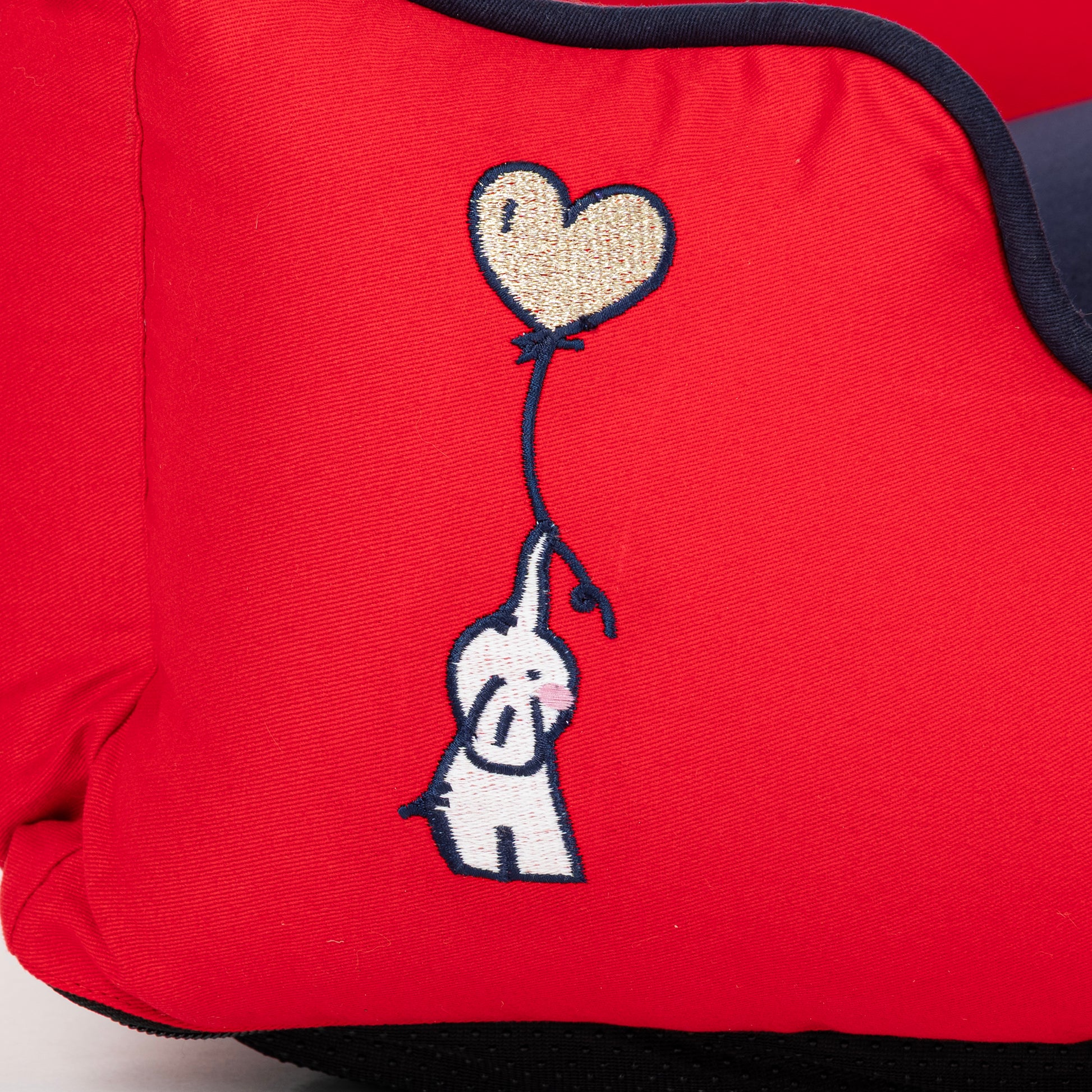 HUFT Ellie Classic Lounger Bed For Dog - Red & Navy - Heads Up For Tails