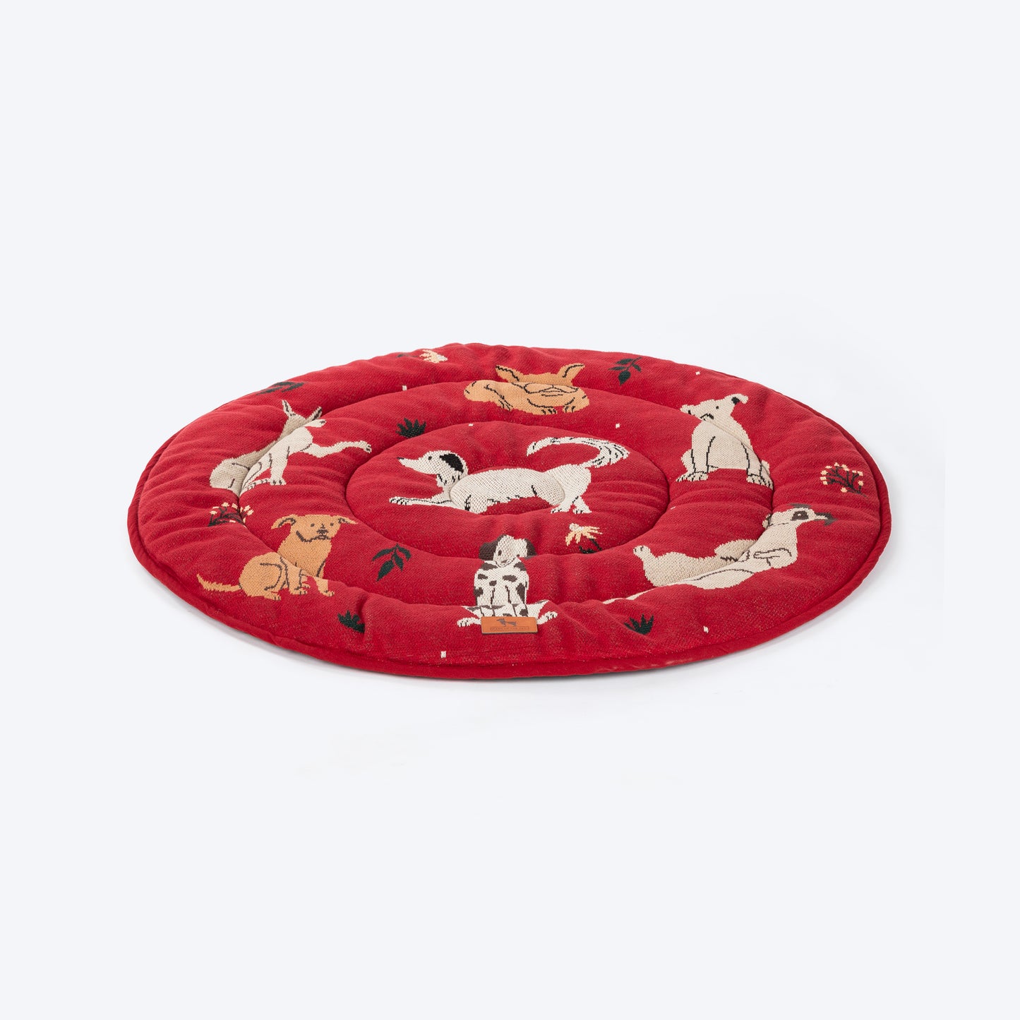 HUFT Bloom Buddies Round Mat For Dog - Red - Heads Up For Tails