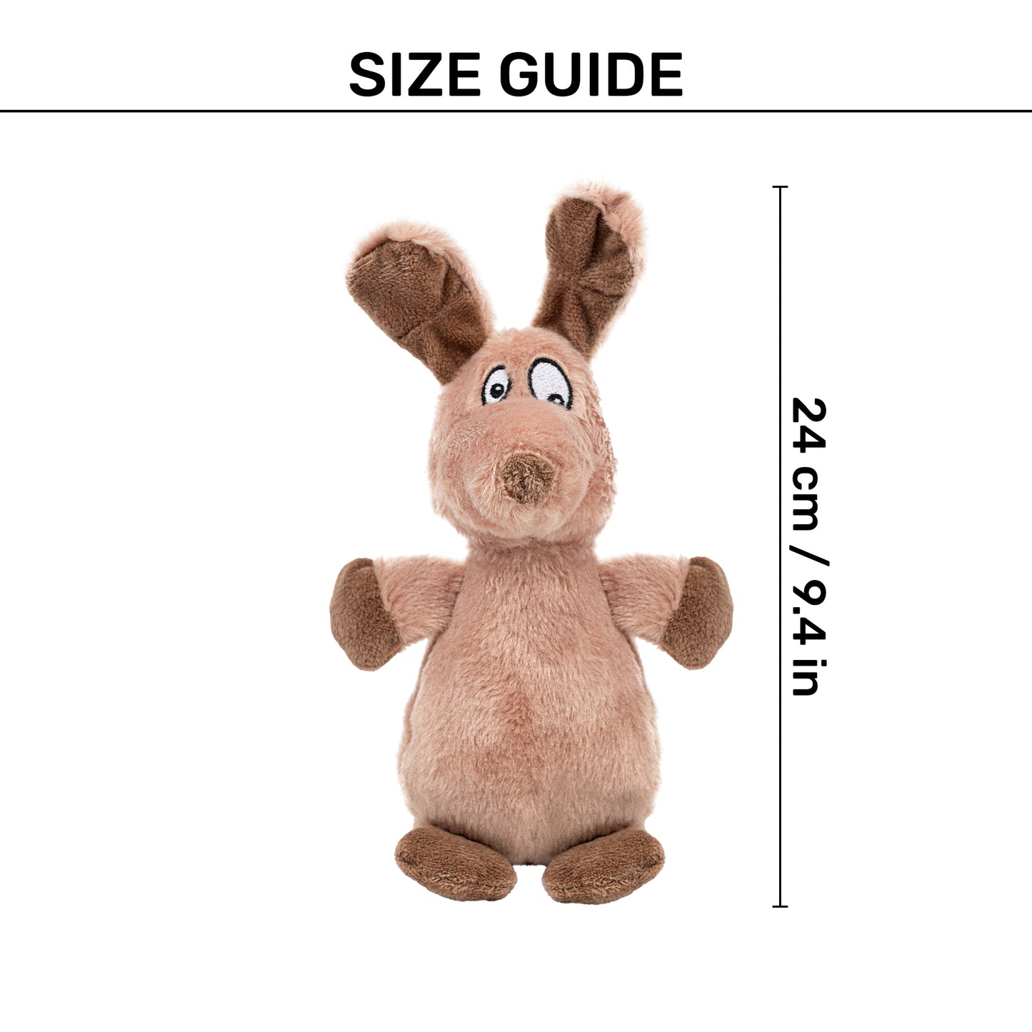 TLC Donkey Squeaky Plush Toy For Dog - Brown - Heads Up For Tails
