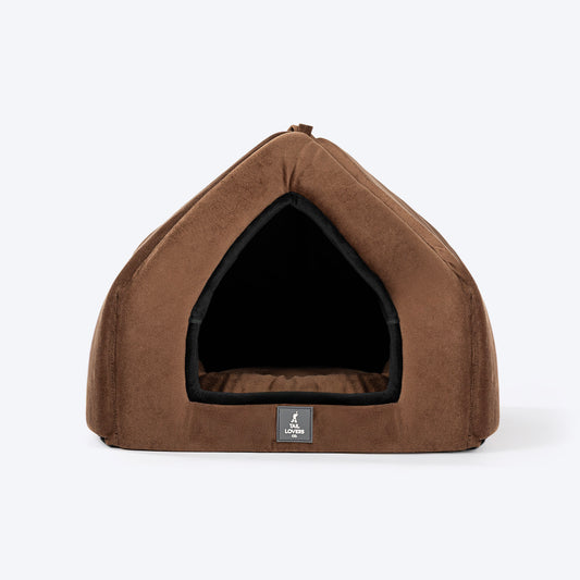 TLC Bedding With Removable Cushion For Cat & Puppy - Brown & Black - Heads Up For Tails