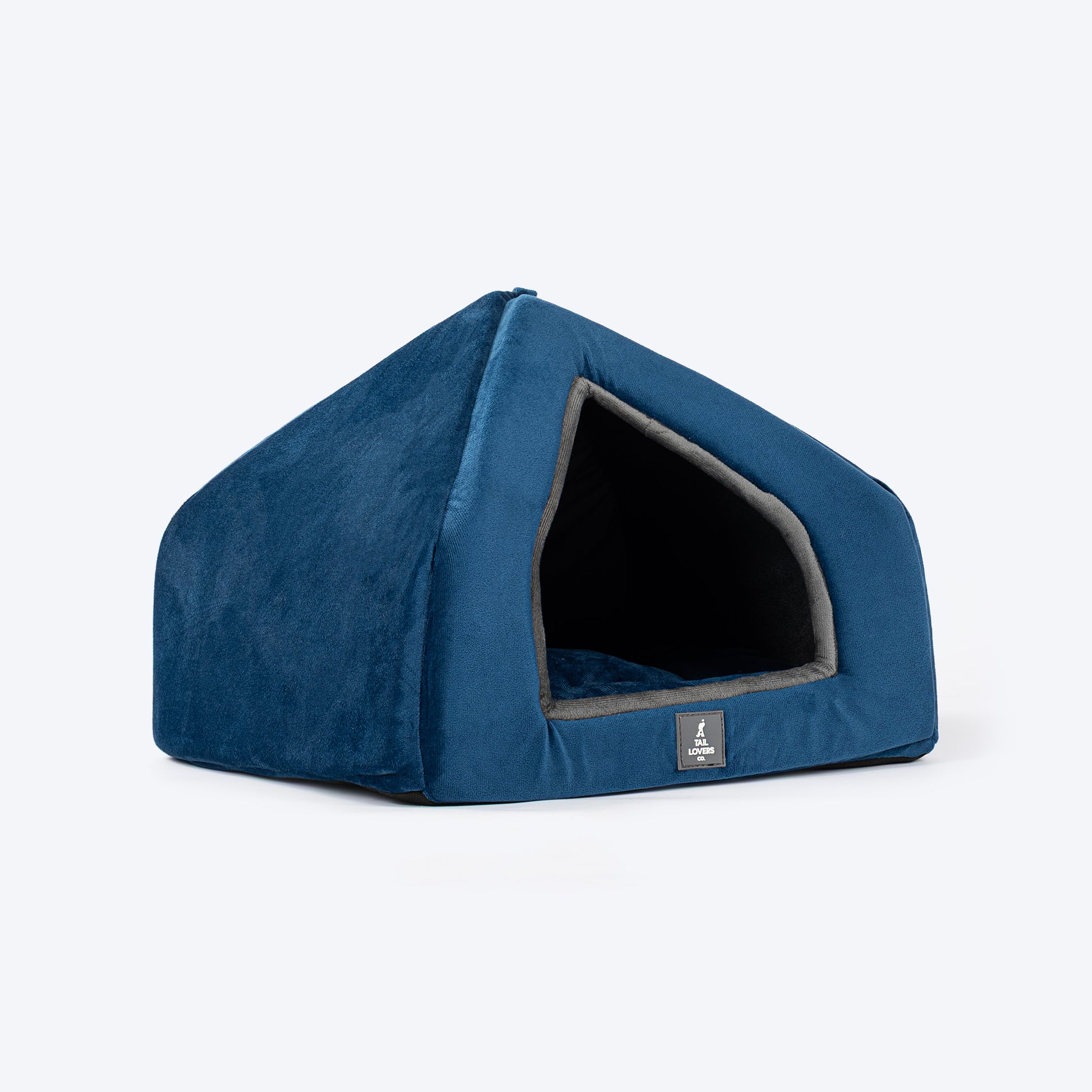 TLC Bedding With Removable Cushion For Cat & Puppy - Navy & Grey - Heads Up For Tails