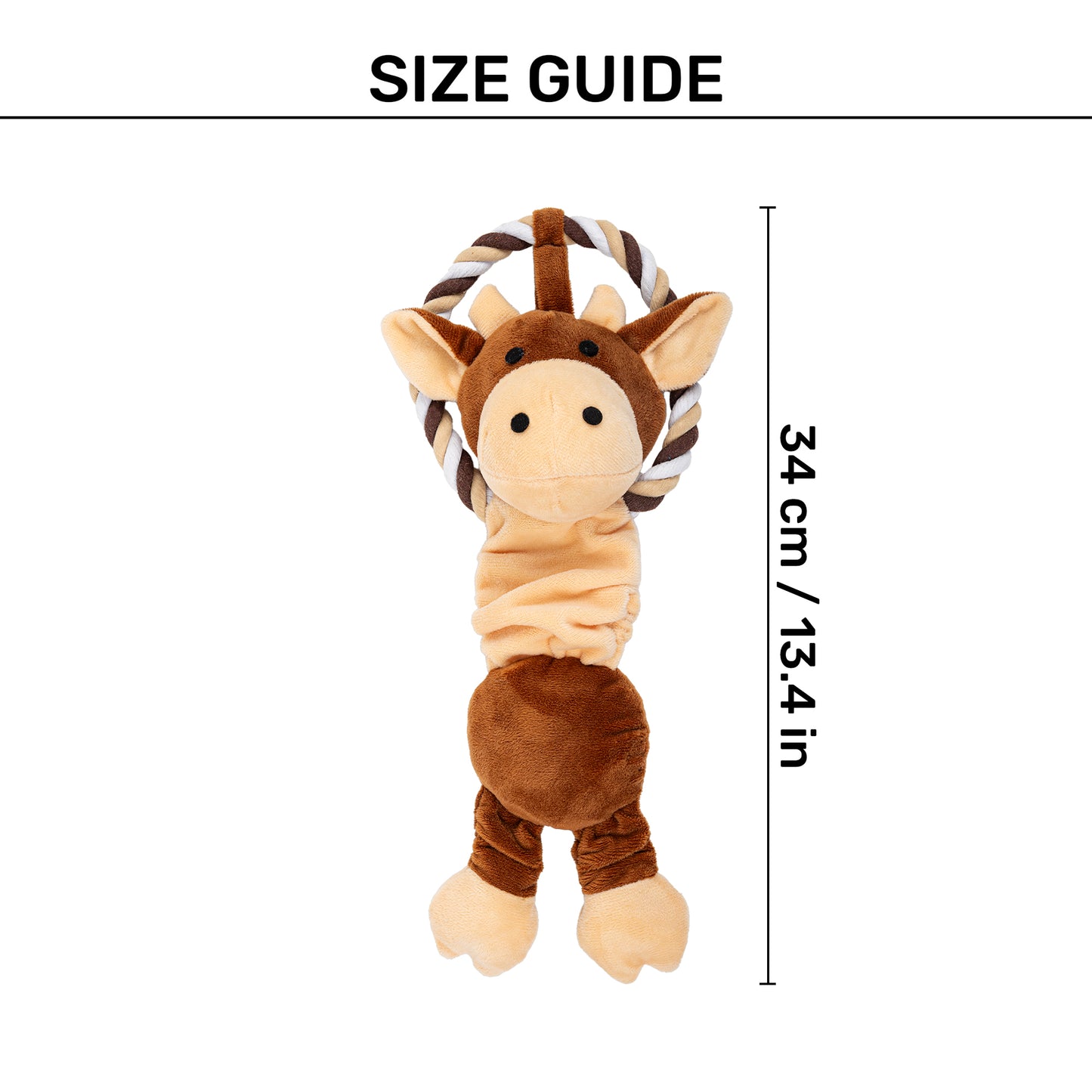 TLC Bungee Cow Squeaky Plush Toy For Dog - Brown - Heads Up For Tails