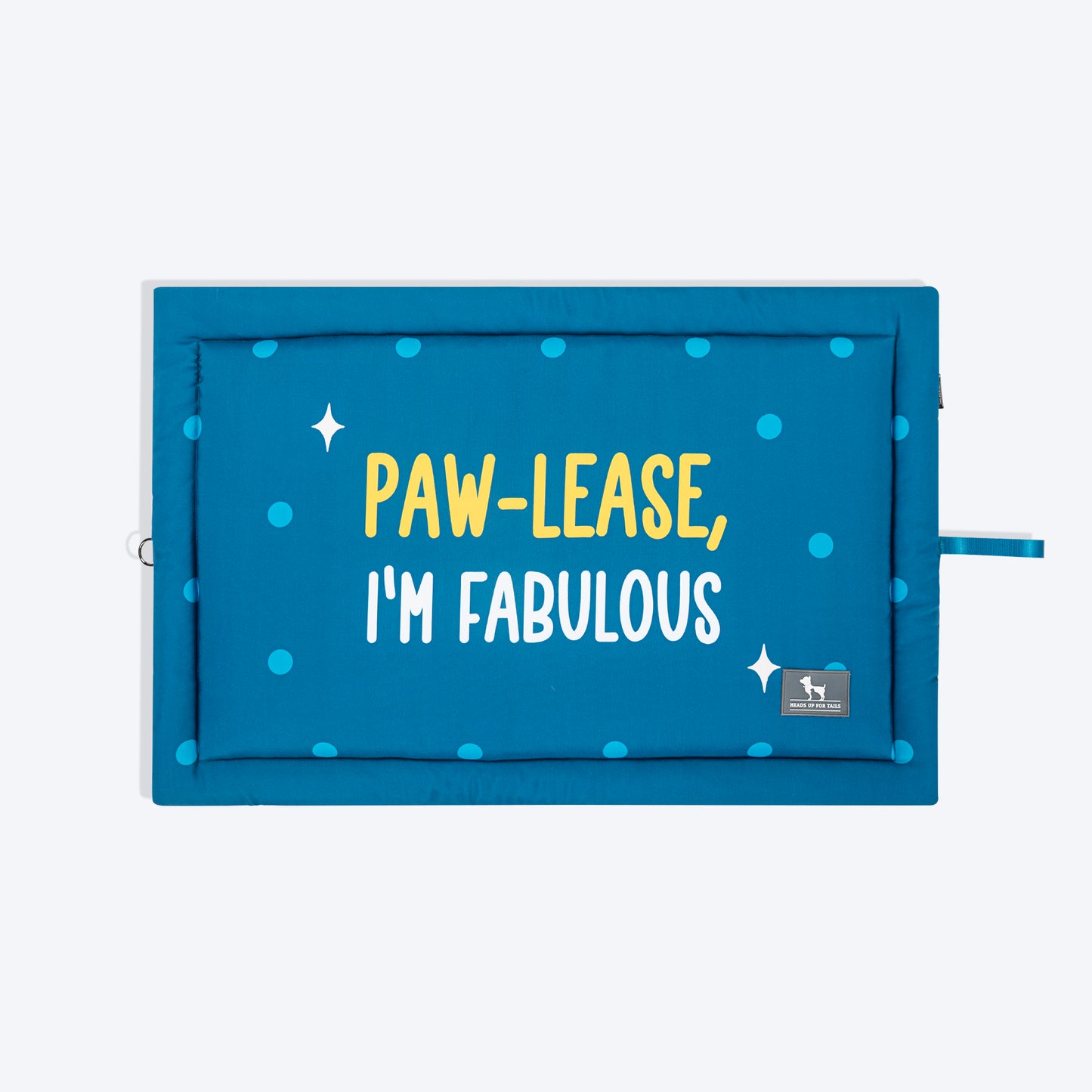 HUFT Pawlease I'm Fabulous Mat For Dog - Teal Blue - Heads Up For Tails