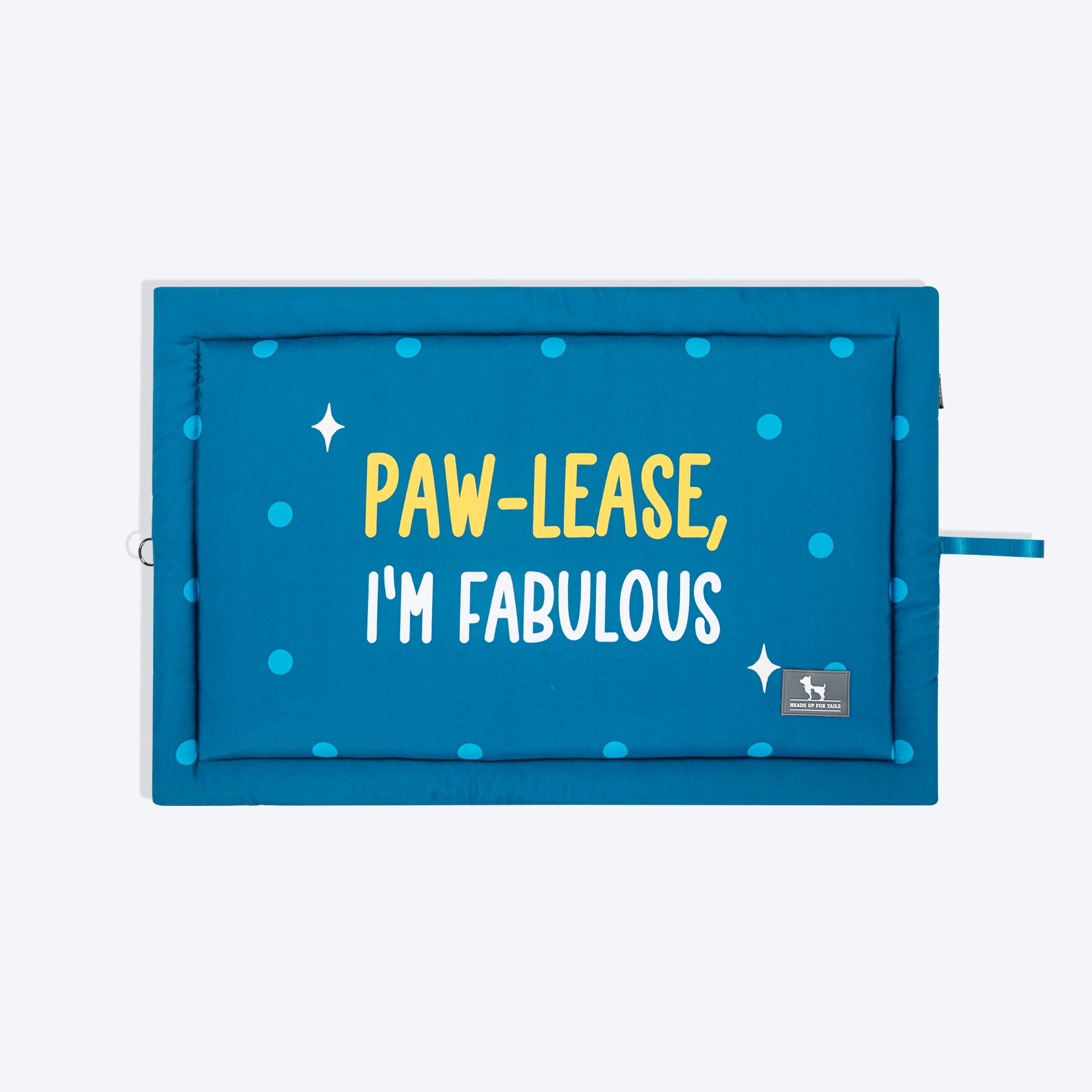 HUFT Pawlease I'm Fabulous Mat For Dog - Teal Blue - Heads Up For Tails
