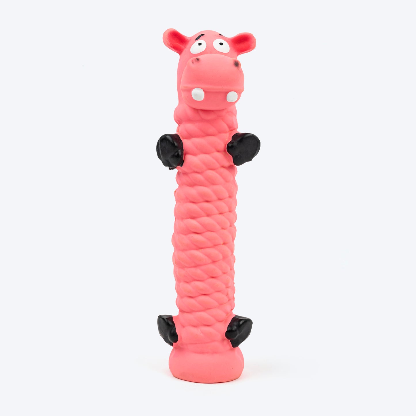 TLC Long Body Hippo Squeaky Chew Toy For Dog - Pink - Heads Up For Tails
