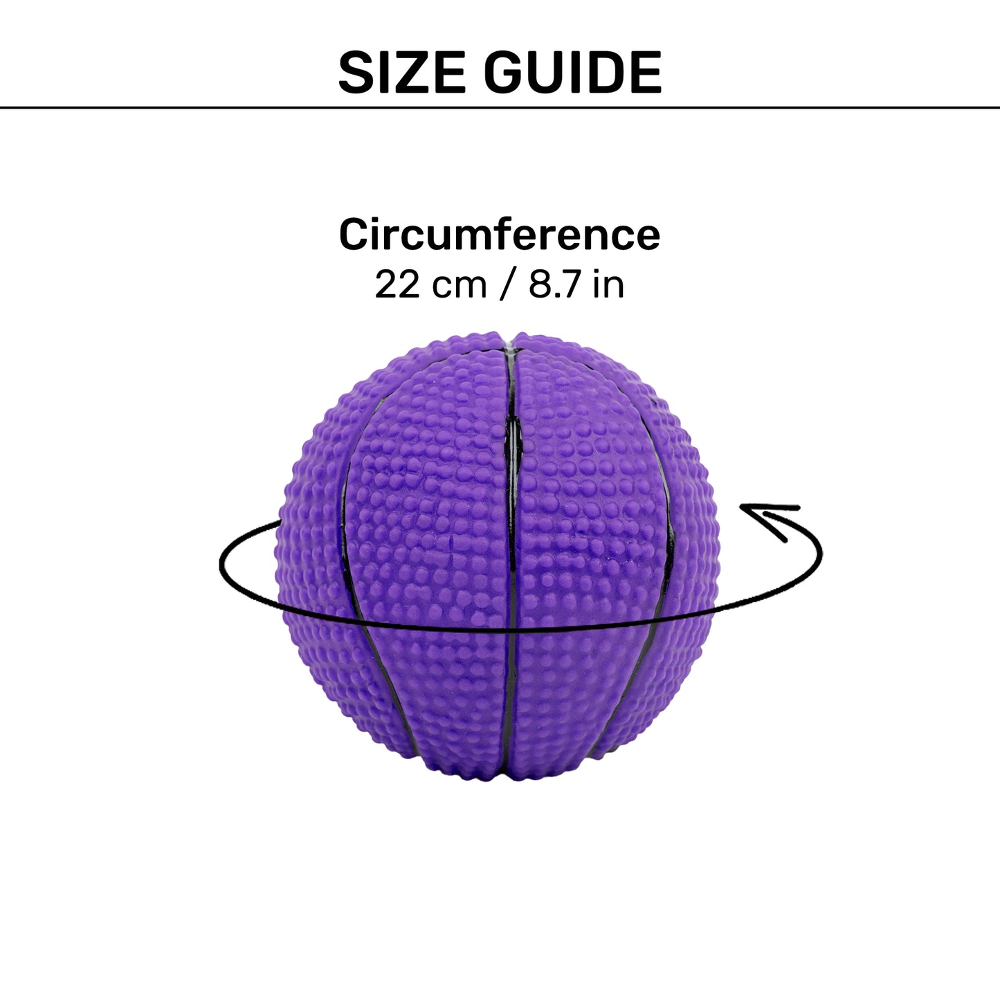 TLC Basketball Squeaky Chew Toy For Dog - Purple - Heads Up For Tails