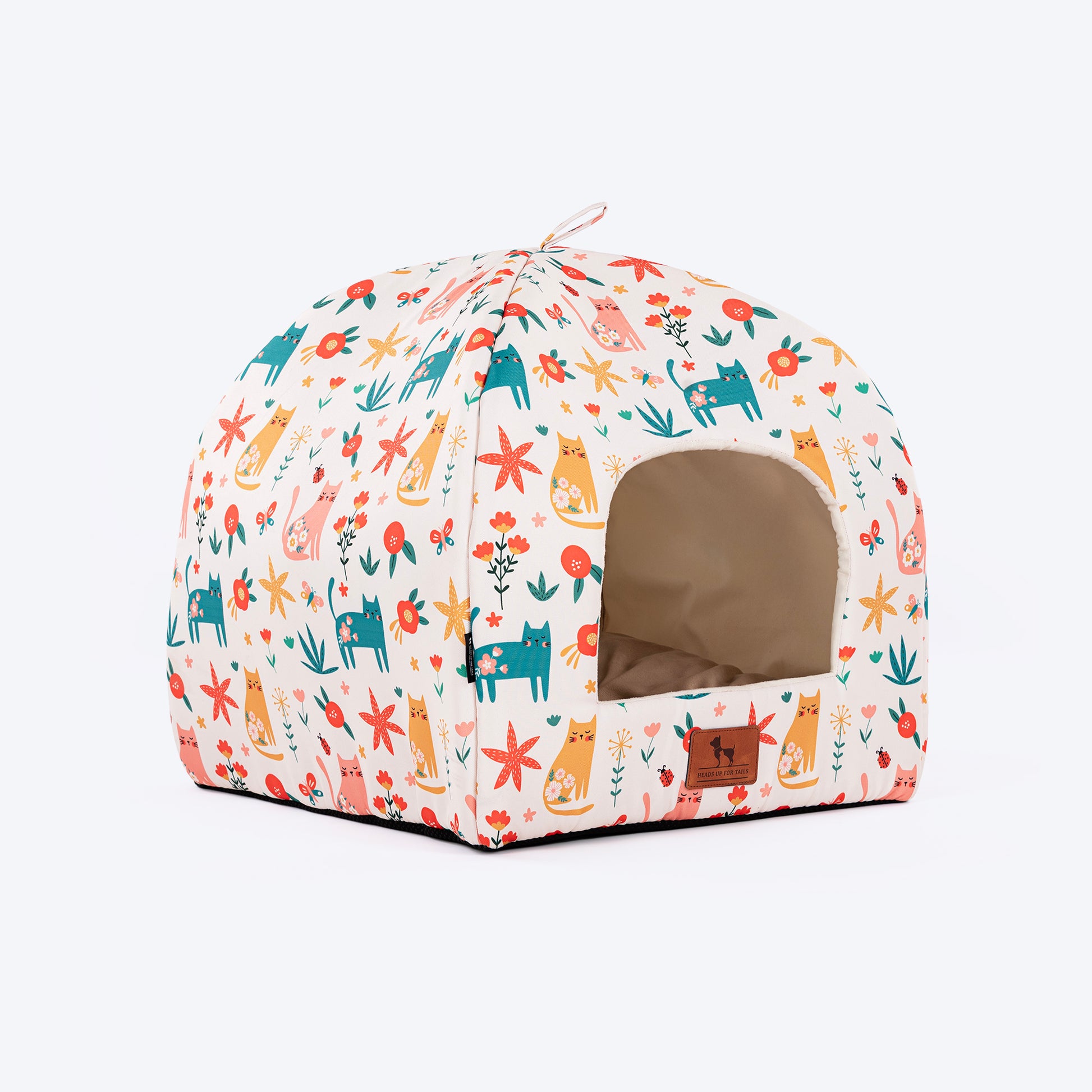 HUFT Snuggle Bloom Tent Bed For Cat - Multicolor - Heads Up For Tails