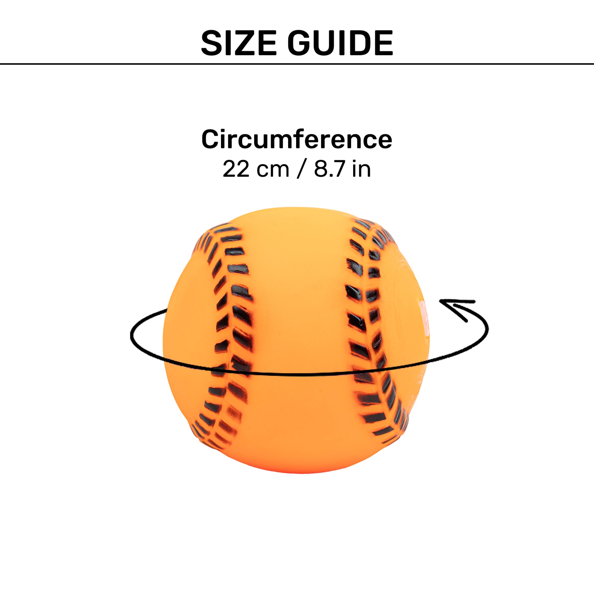 TLC Baseball Squeaky Chew Toy For Dog - Orange - Heads Up For Tails