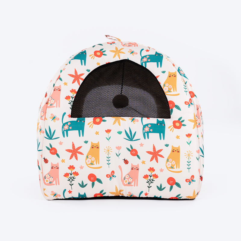 HUFT Snuggle Bloom Tent Bed For Cat - Multicolor - Heads Up For Tails