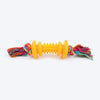 TLC Roller With Rope Chew Toy For Dog - Yellow - Heads Up For Tails