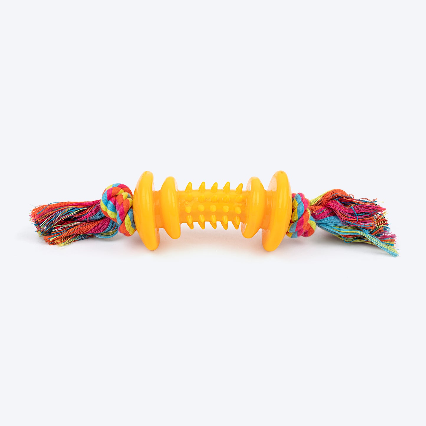 TLC Roller With Rope Chew Toy For Dog - Yellow - Heads Up For Tails