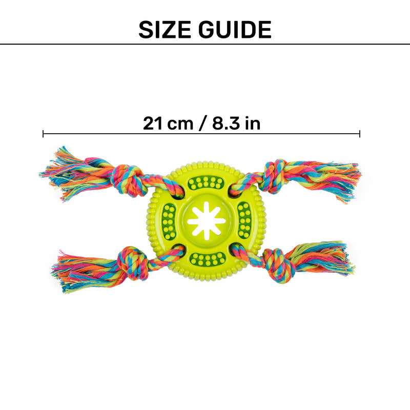 TLC Tyre With Rope Chew Toy For Dog - Green - Heads Up For Tails