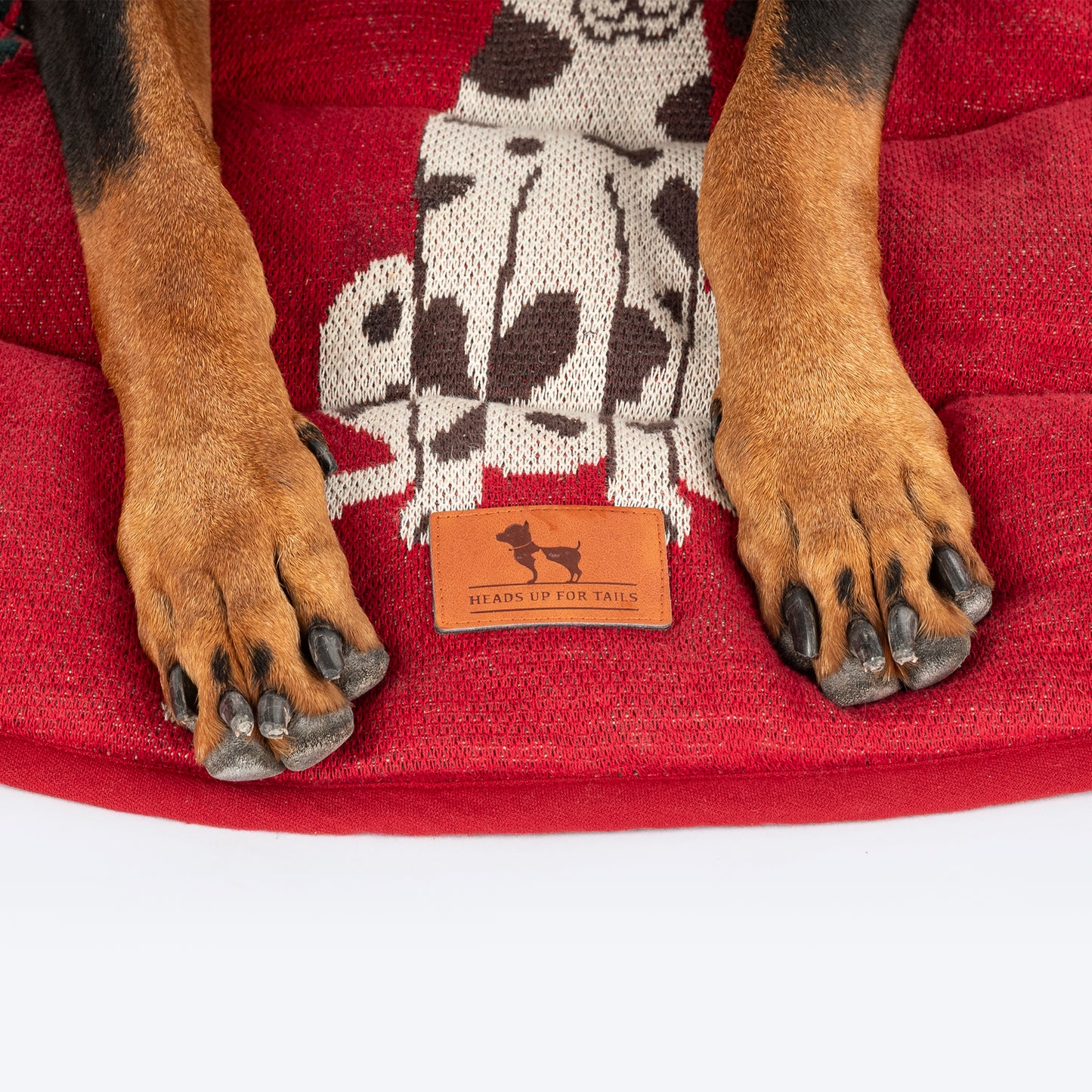 HUFT Bloom Buddies Round Mat For Dog - Red - Heads Up For Tails