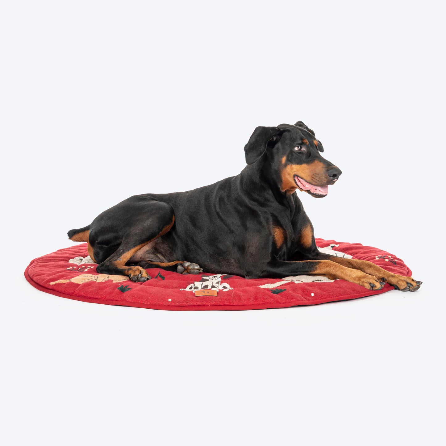HUFT Bloom Buddies Round Mat For Dog - Red - Heads Up For Tails