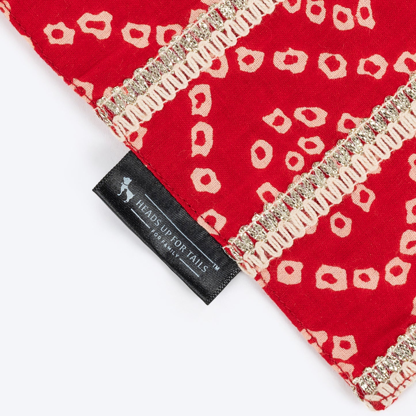 HUFT Bandhani Bandhan Knot Bandana For Dog - Red - Heads Up For Tails