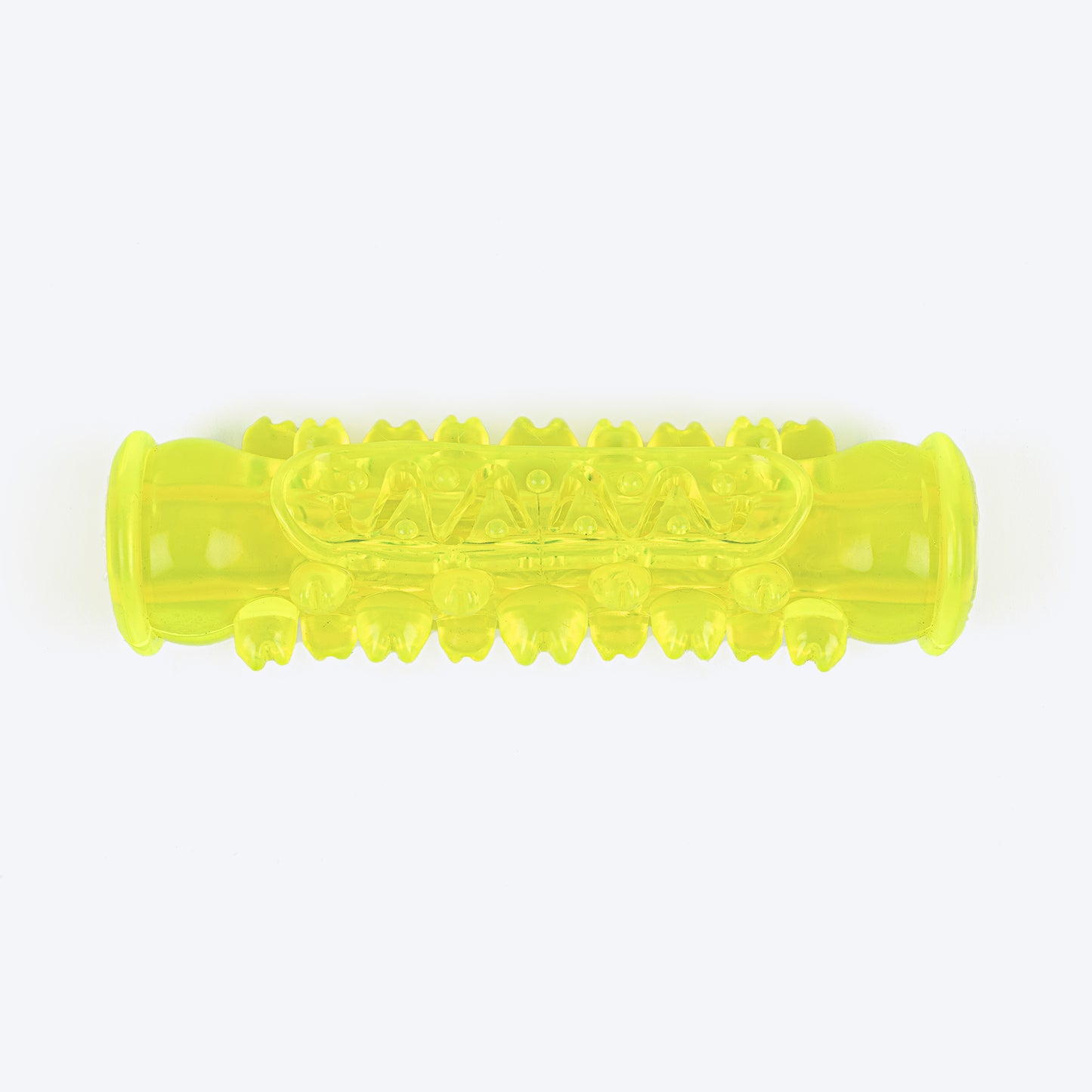 TLC Spiky Tooth Brush Chew Toy For Dog - Yellow - Heads Up For Tails