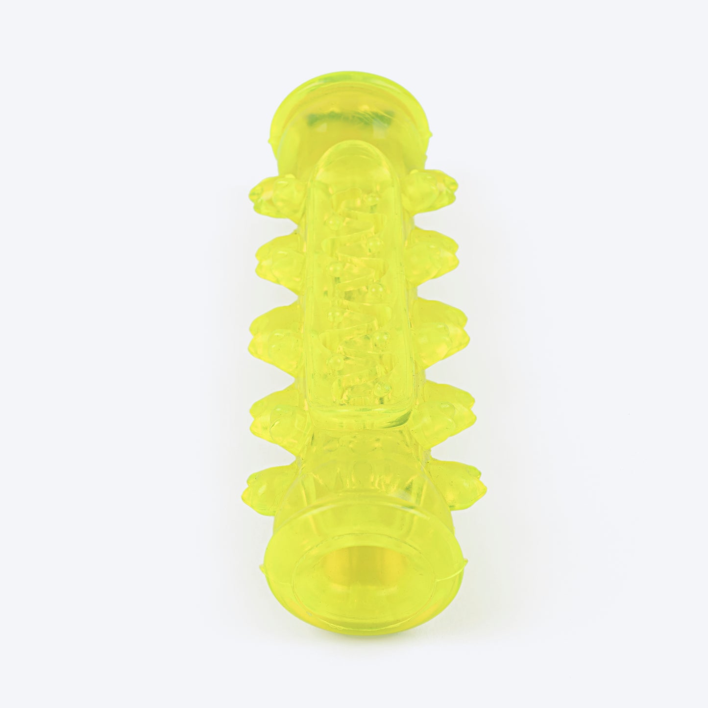 TLC Spiky Tooth Brush Chew Toy For Dog - Yellow - Heads Up For Tails