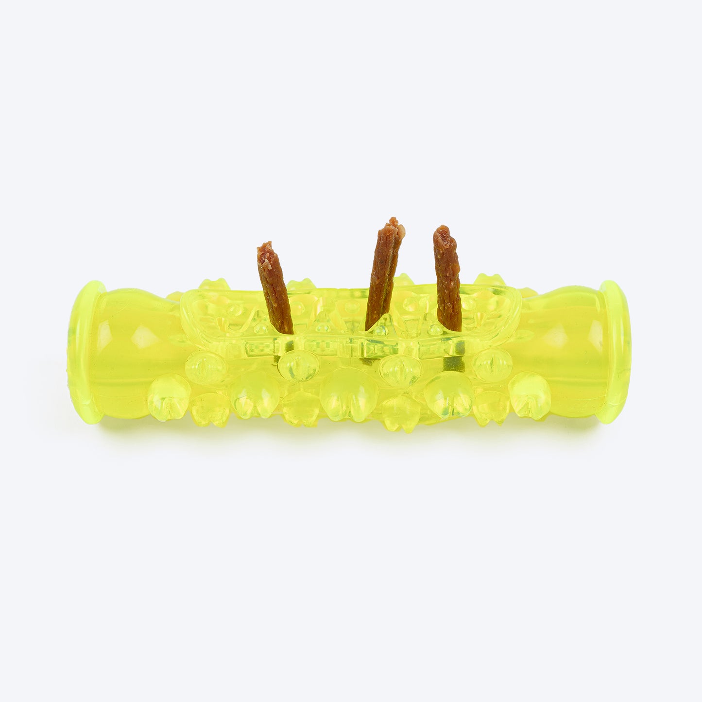 TLC Spiky Tooth Brush Chew Toy For Dog - Yellow - Heads Up For Tails