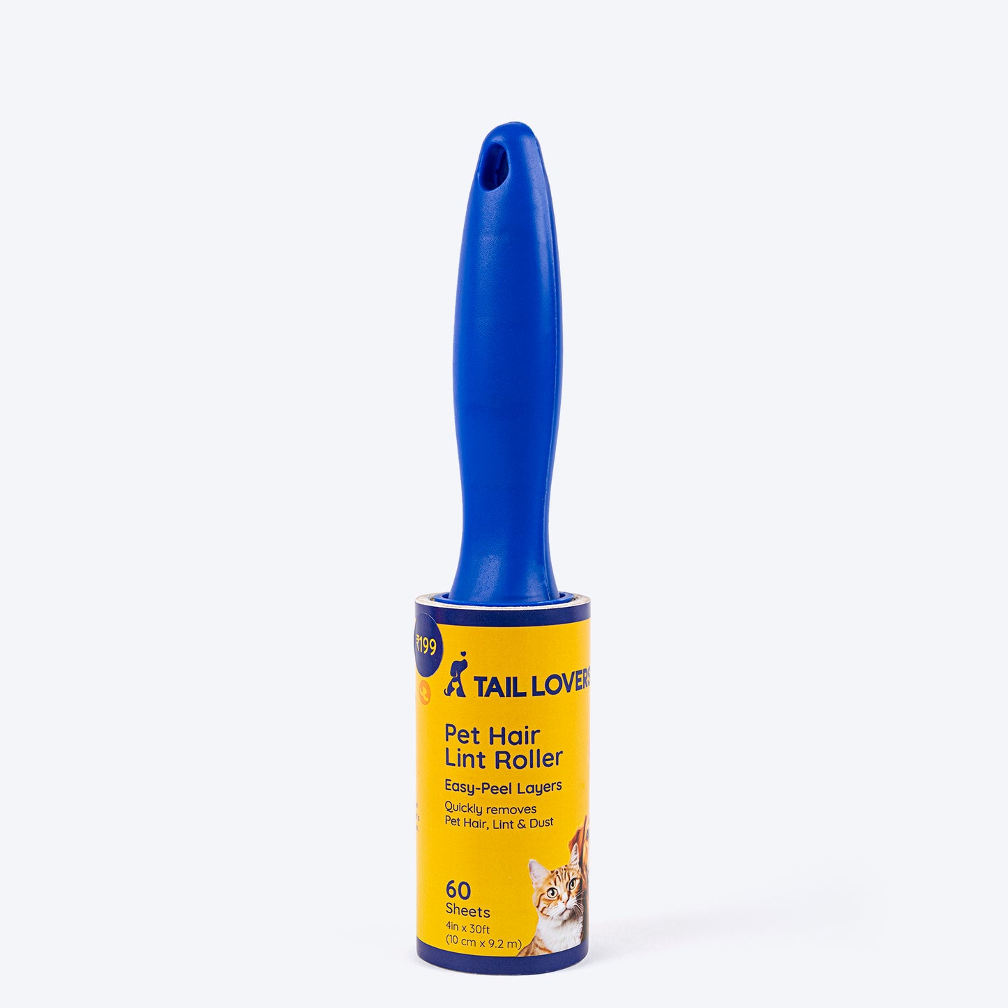 TLC Lint Hair Removal Roller For Dog & Cat - Blue - Heads Up For Tails