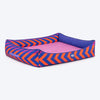 Dash Dog Chevron Water Repellent Lounger Dog Bed - Purple & Orange - Heads Up For Tails