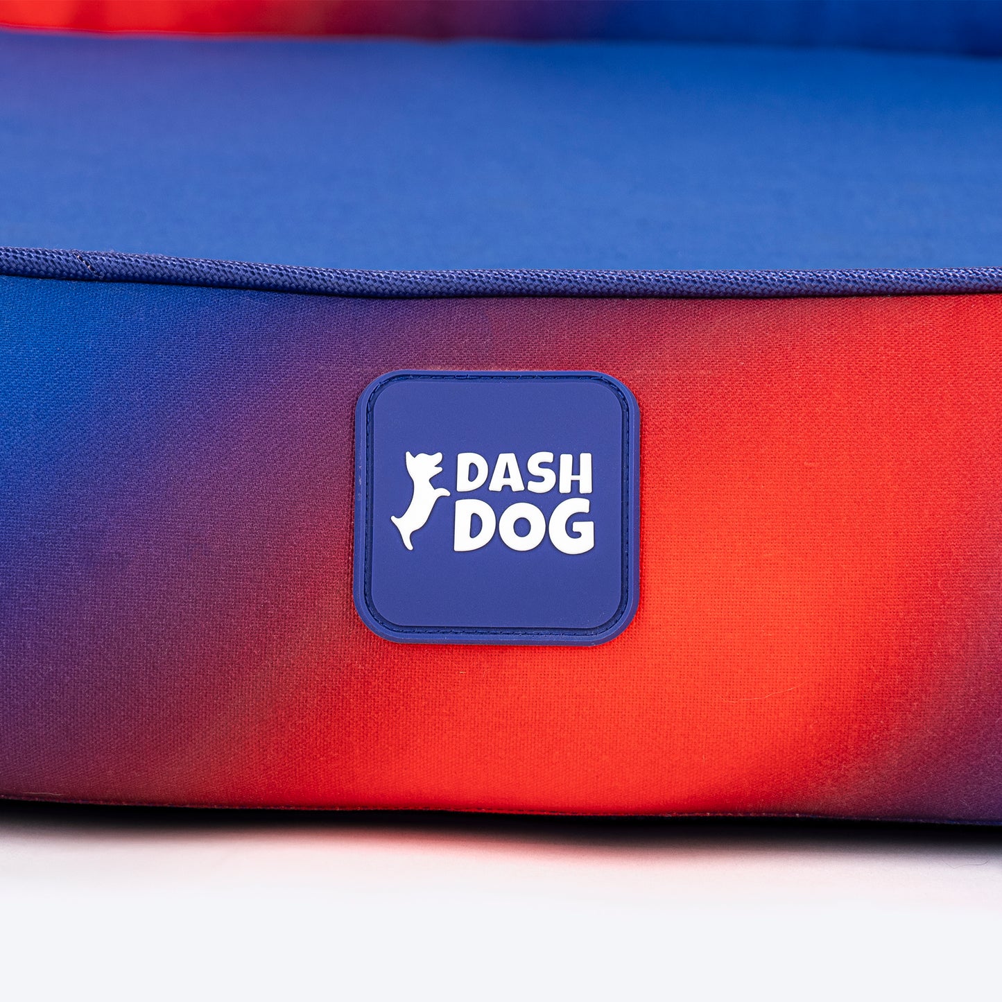 Dash Dog Flow Water Repellent Lounger Dog Bed - Blue & Red - Heads Up For Tails