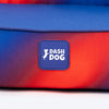Dash Dog Flow Water Repellent Lounger Dog Bed - Blue & Red - Heads Up For Tails