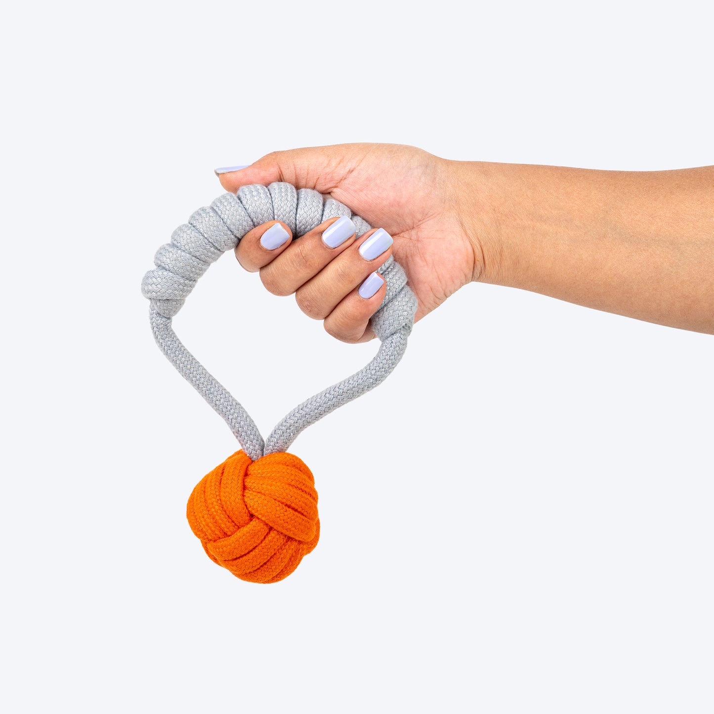 TLC Tug-A-Ball Rope Toy For Dog - Orange & Grey - Heads Up For Tails