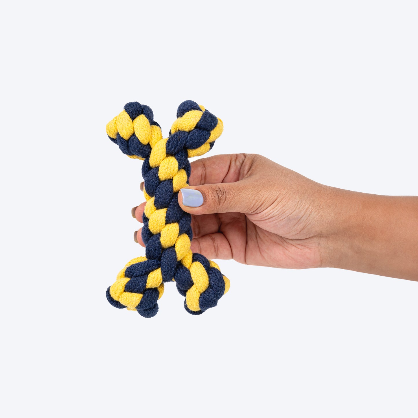 TLC Tug-A-Bone Rope Toy For Dog - Blue & Yellow - Heads Up For Tails
