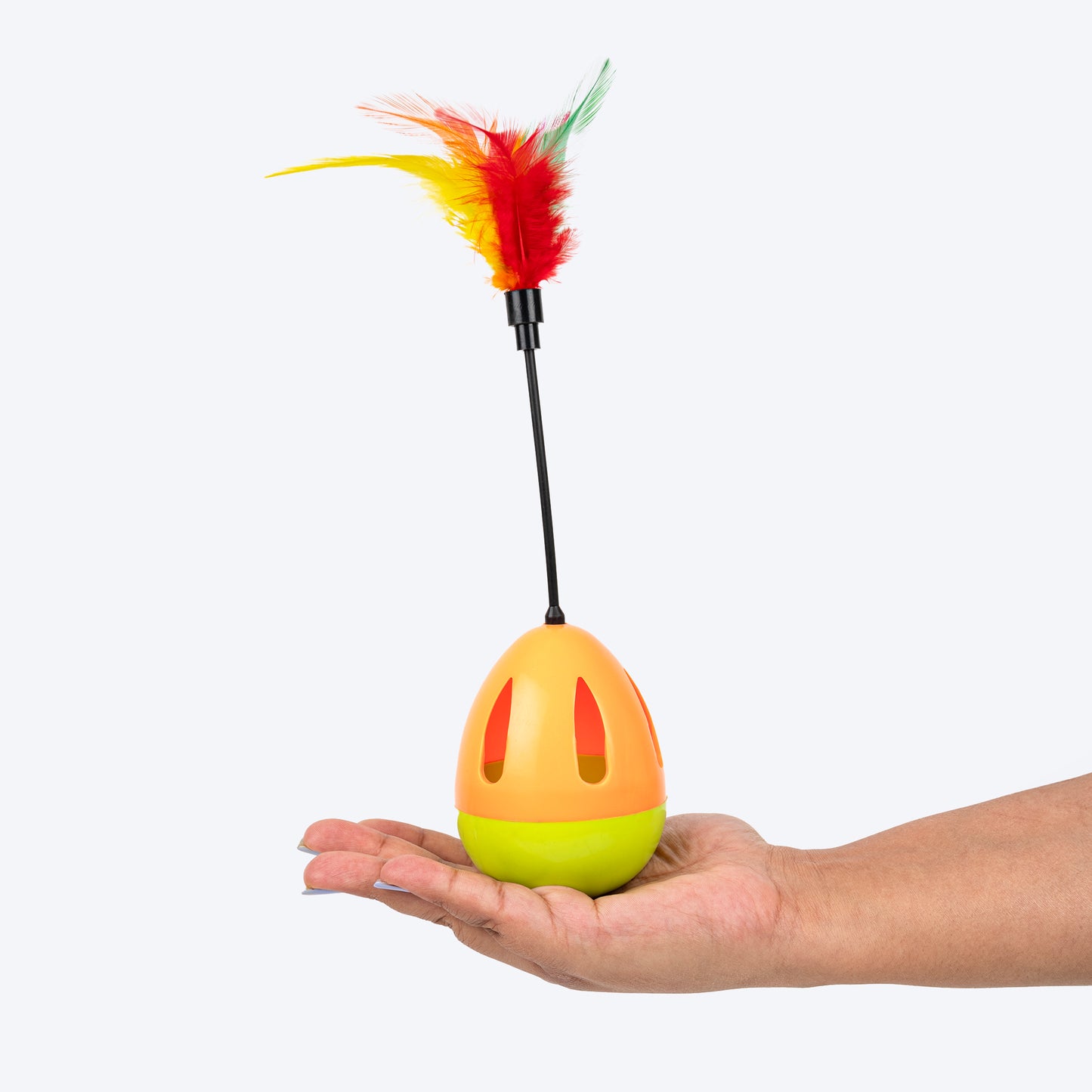 TLC Tumbler Toy With Feathers For Cat - Multicolor - Heads Up For Tails