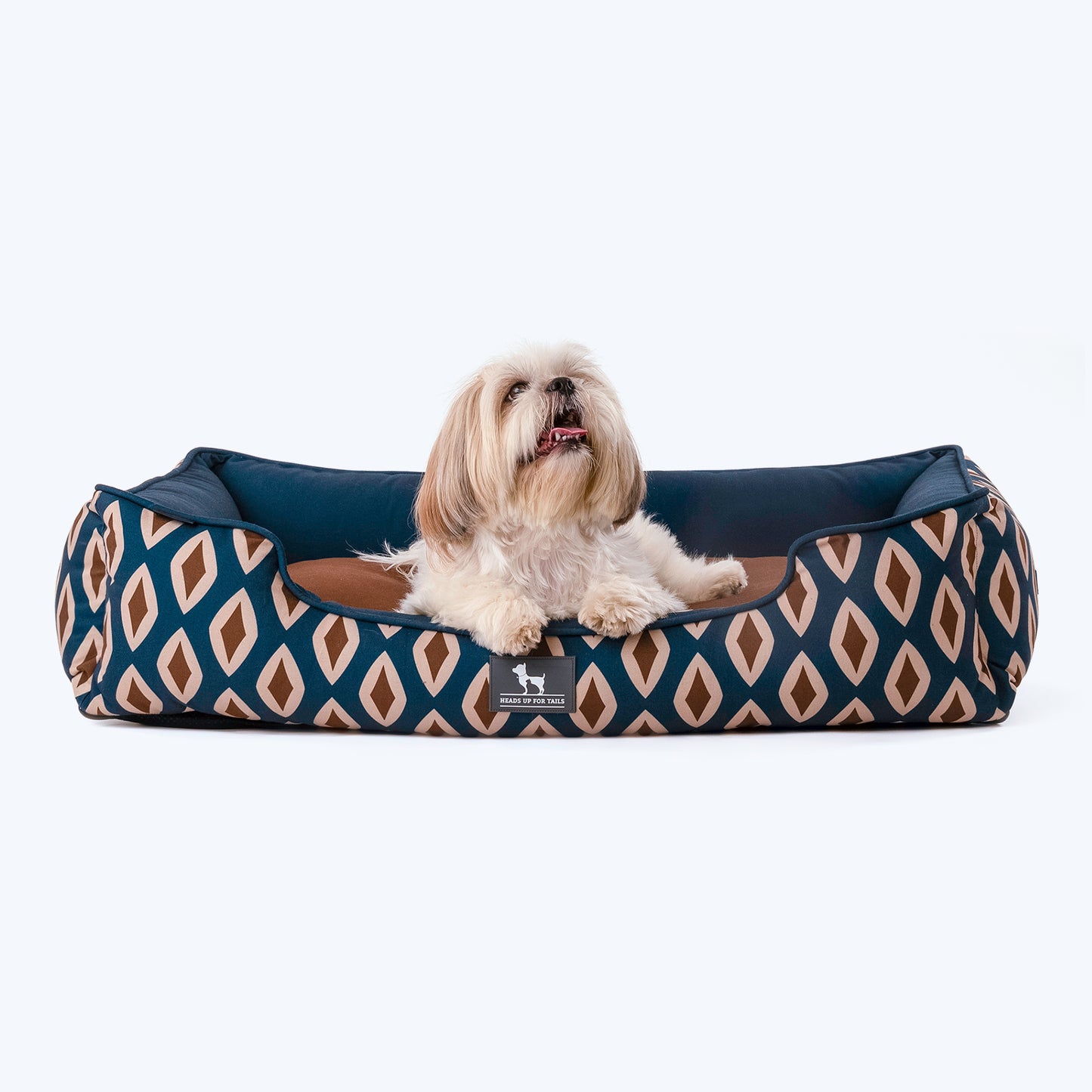 HUFT Bohemian Bliss Lounger Dog Bed - Teal & Brown -02