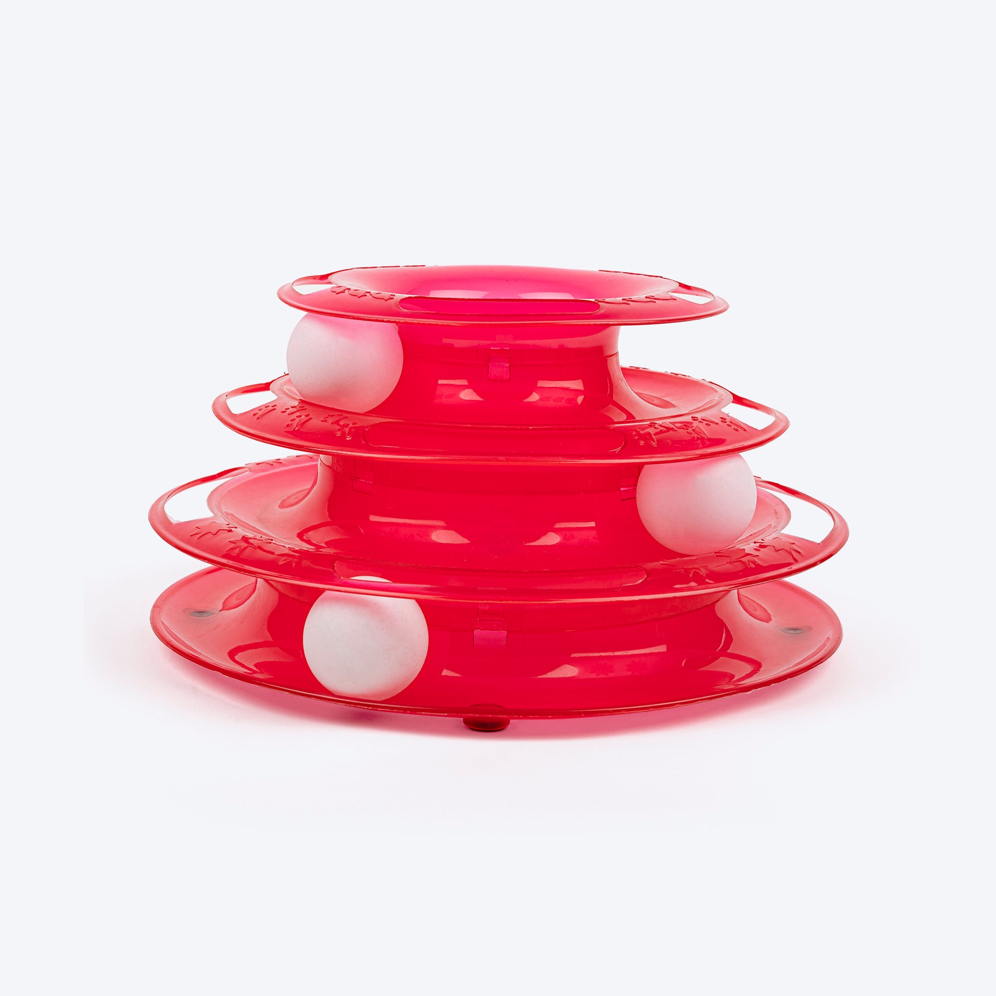 TLC Tower Of Tracks Interactive Toy For Cat - Red - Heads Up For Tails