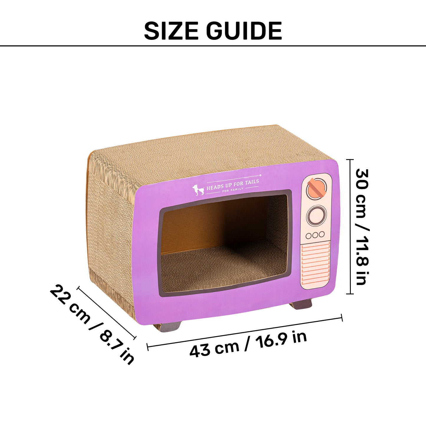 HUFT Meowcrowave Scratcher For Cat - Purple - Heads Up For Tails