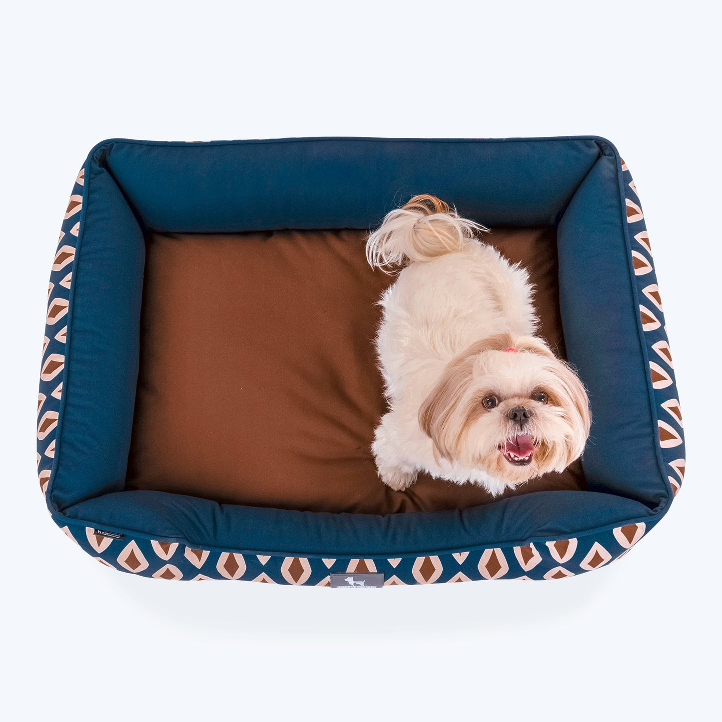 HUFT Bohemian Bliss Lounger Dog Bed - Teal & Brown -03