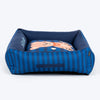 HUFT Personalised Bear Hug Lounger Bed For Dog - Blue - Heads Up For Tails