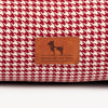 HUFT Cherry Houndstooth Lounger Bed For Dog - Maroon & Ivory