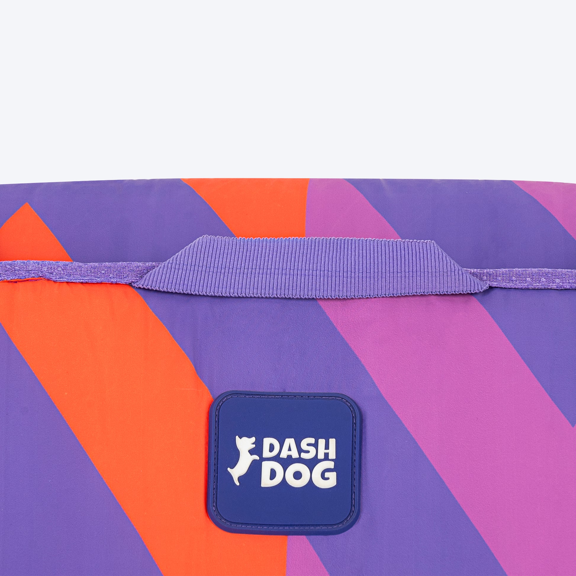 Dash Dog Zig Zaggers Water Repellent Portable Mat For Dog - Orange & Purple - Heads Up For Tails