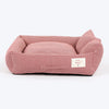 HUFT Cherry Houndstooth Lounger Bed For Dog - Maroon & Ivory