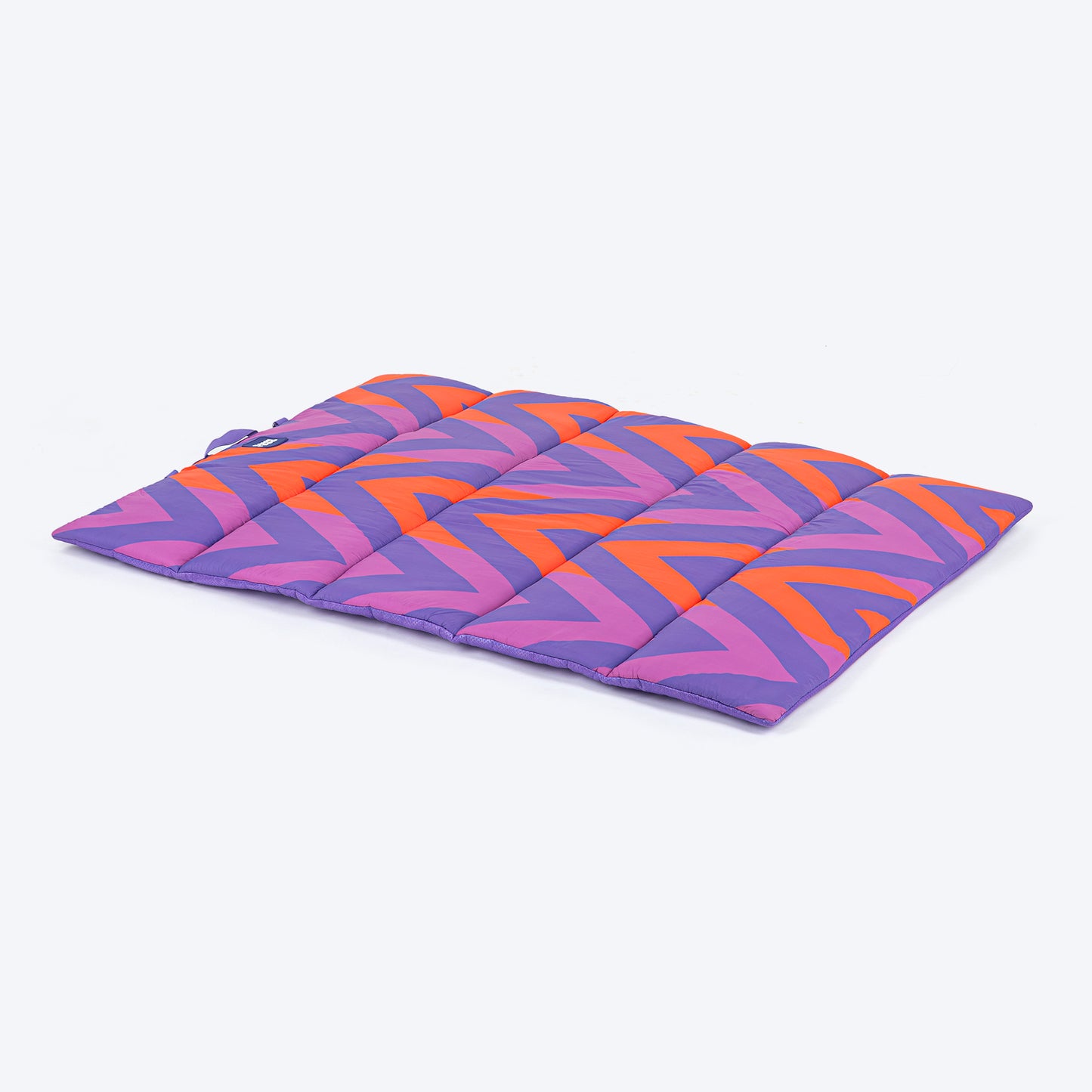 Dash Dog Zig Zaggers Water Repellent Portable Mat For Dog - Orange & Purple - Heads Up For Tails