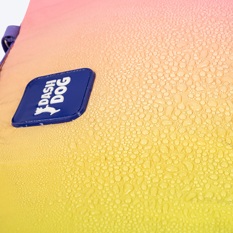 Dash Dog Ombre Fusion Water Repellent Portable Mat For Dog - Purple & Yellow - Heads Up For Tails