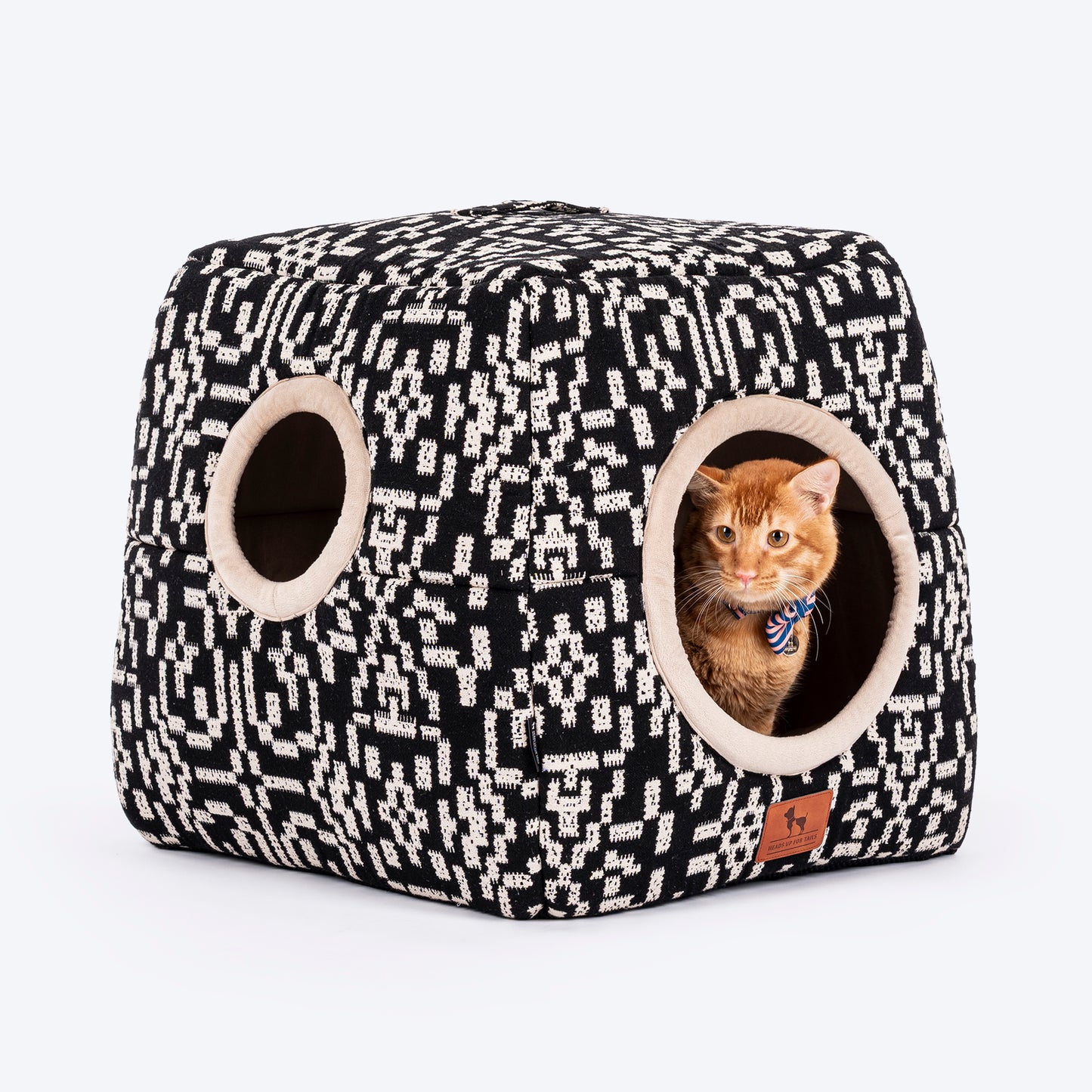 HUFT Furbulous Tent Bed For Cat - Black & White - Heads Up For Tails