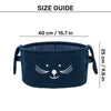 HUFT Playtime Toy Basket For Dog & Cat - Navy - Heads Up For Tails