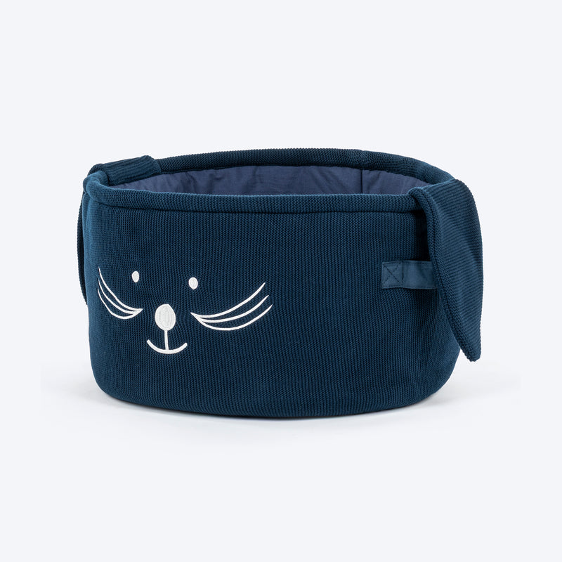 HUFT Playtime Toy Basket For Dog & Cat - Navy - Heads Up For Tails