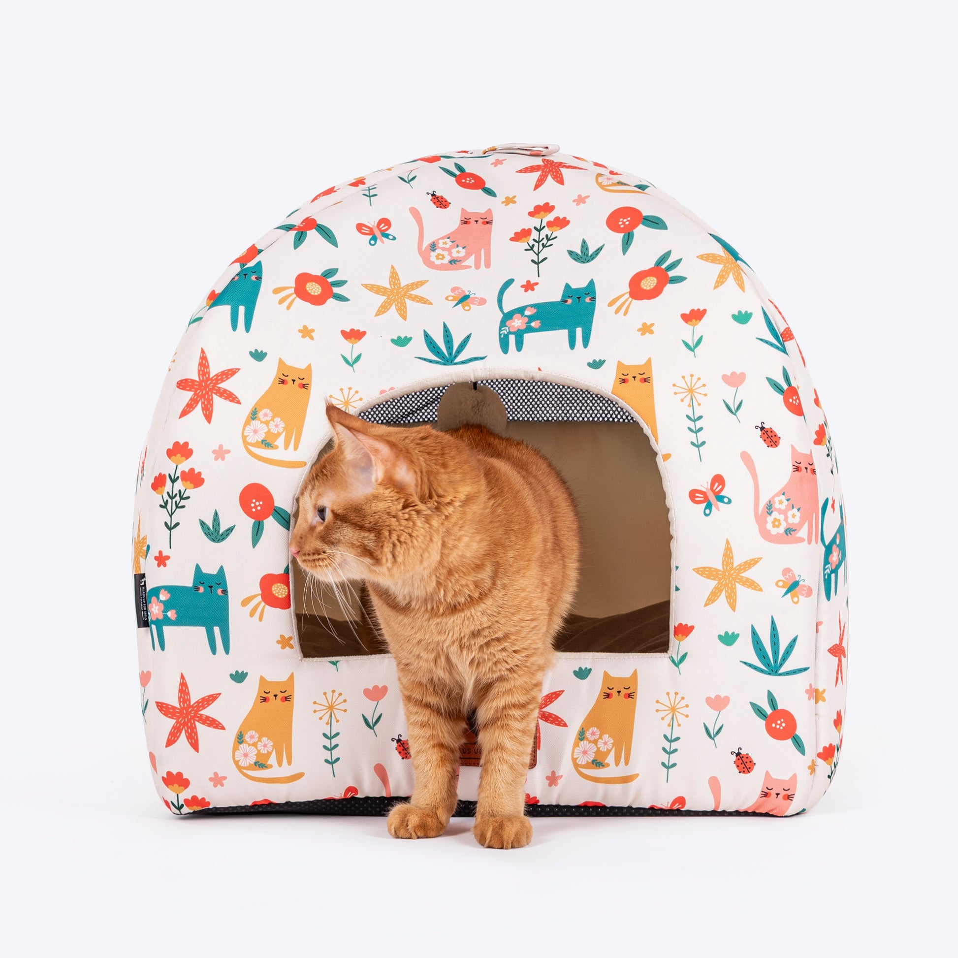 HUFT Snuggle Bloom Tent Bed For Cat - Multicolor - Heads Up For Tails