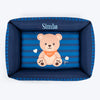 HUFT Personalised Bear Hug Lounger Bed For Dog - Blue - Heads Up For Tails