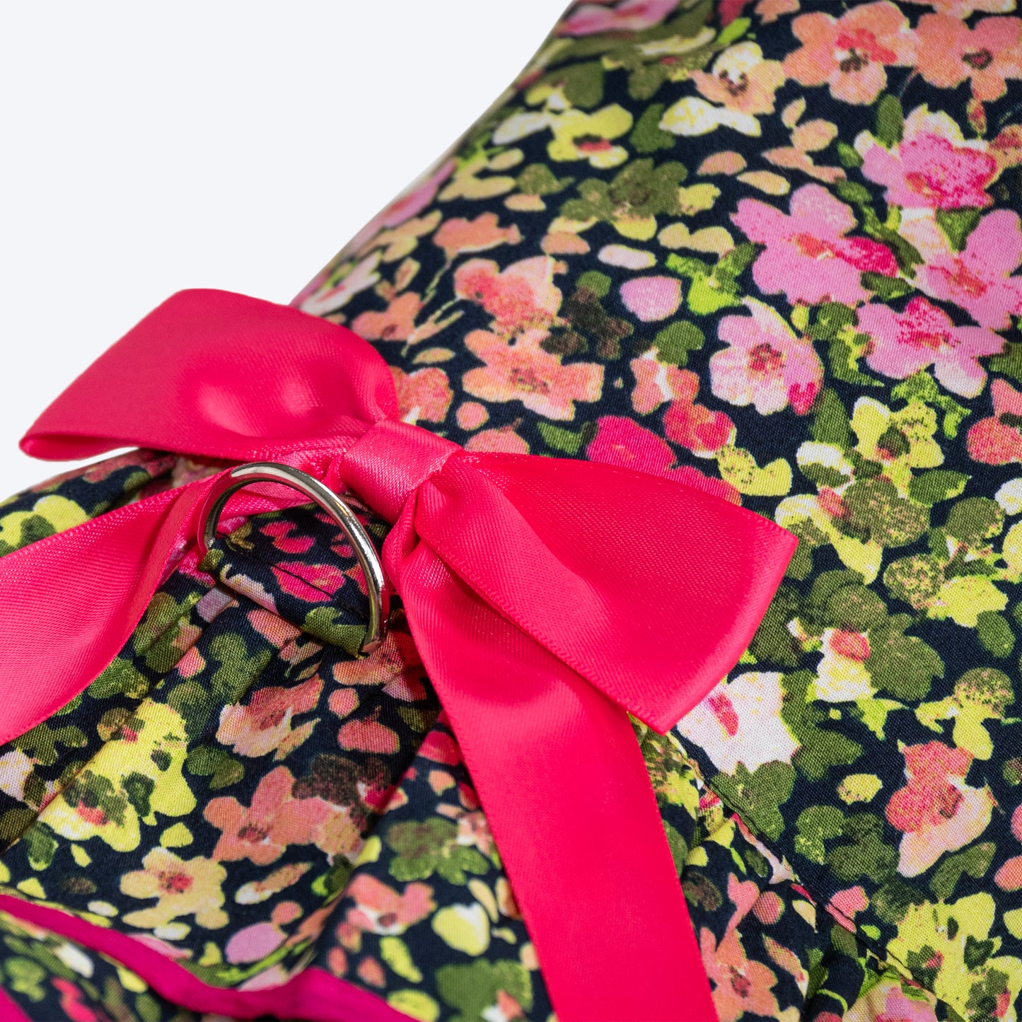 HUFT Printed Floral Cotton Dress For Dog - Black - Heads Up For Tails