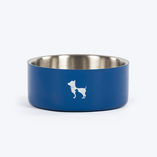 HUFT Quintessential Double Walled Bowl For Dog - Blue