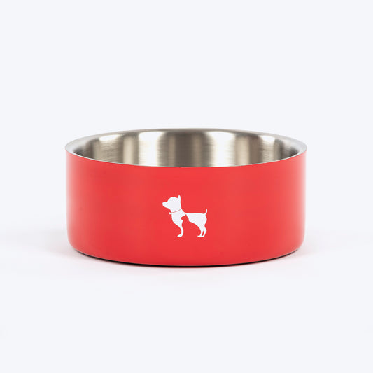 HUFT Quintessential Double Walled Bowl For Dog - Red