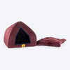 TLC Bedding With Removable Cushion For Cat - Maroon - Heads Up For Tails